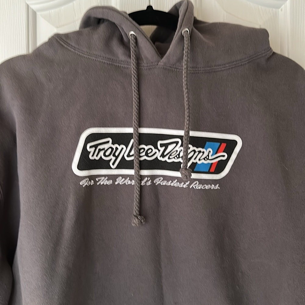 Troy Lee Designs Gray Men Pullover Hoodie Large “For the World’s Fastest Racers”